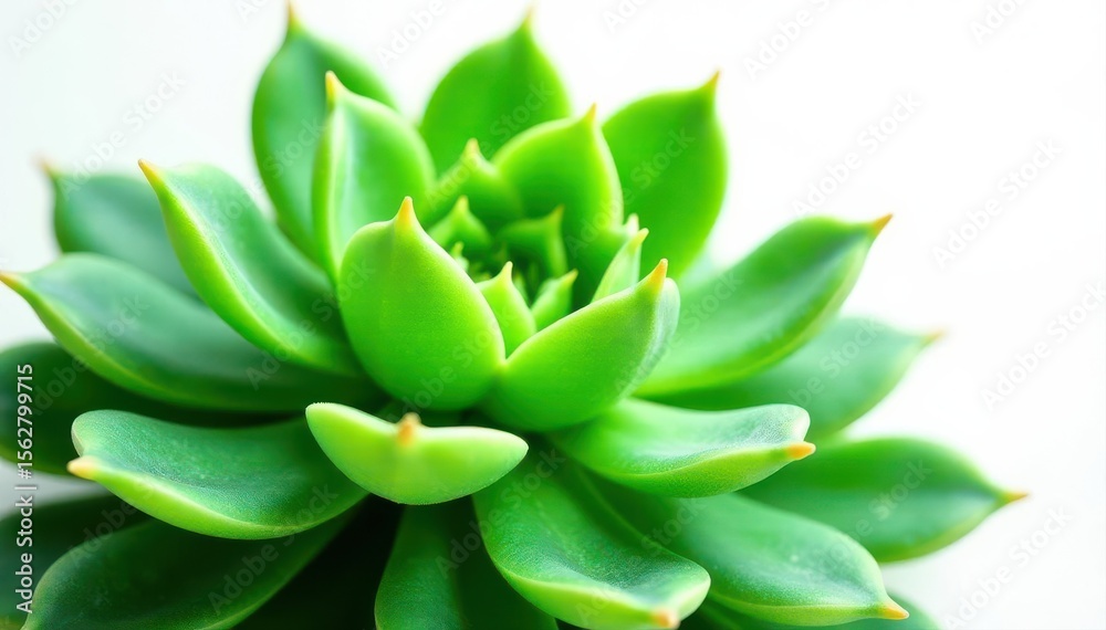 Obraz premium Vibrant green succulent, isolated on white Lush, healthy leaves , organic, succulent plant