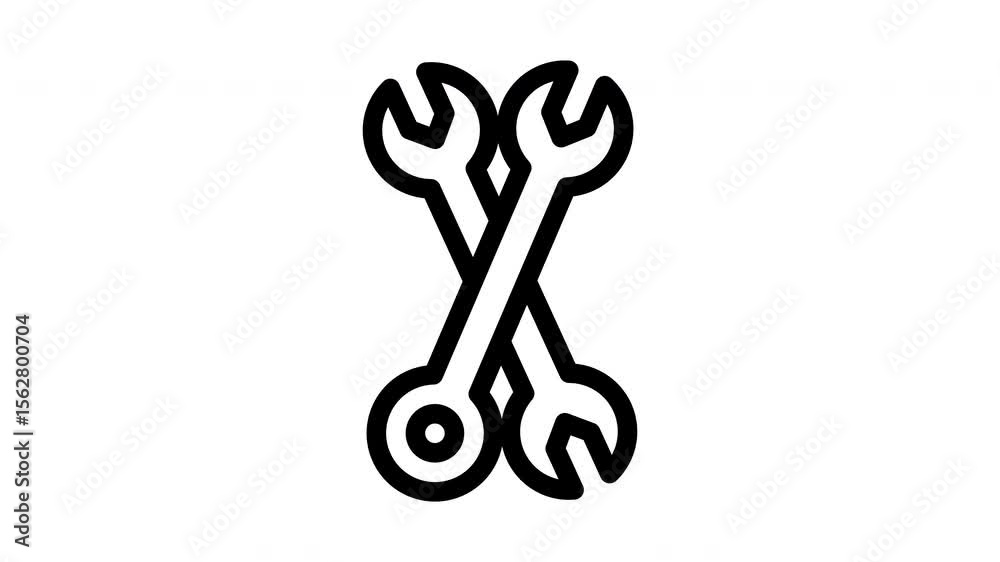 double wrench minimalist line animation