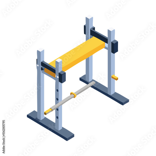 Adjustable Heavy Duty Squat Rack Icon. Design of Fitness and Gym Icons.