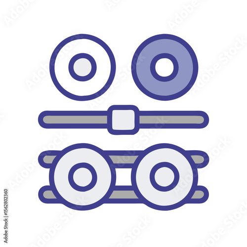  Adjustable Weighted Olympic Lifting Gear for Effective Training. Design of Fitness and Gym Icons.