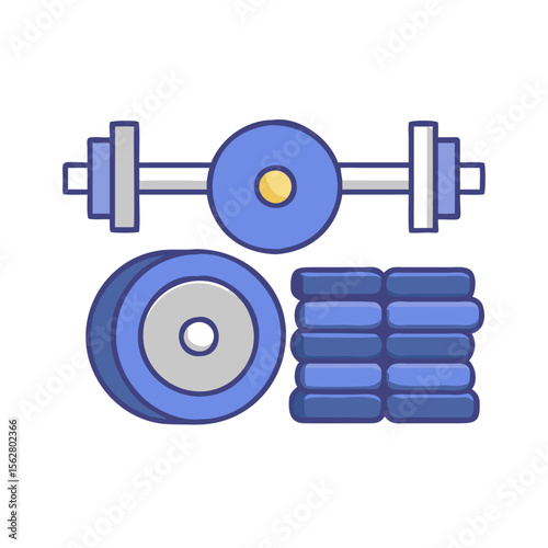  Effective Olympic Lifting Gear for Professional Training. Design of Fitness and Gym Icons.