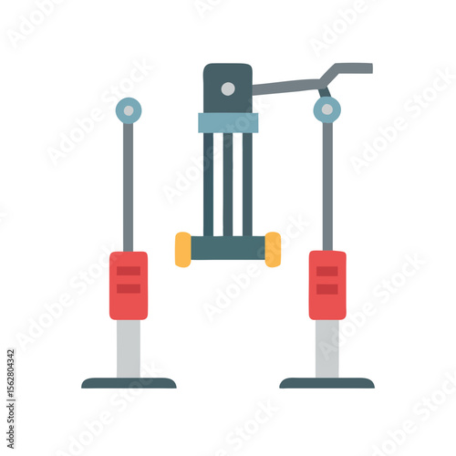  Adjustable Cable Crossover Machine Icon Design. Design of Fitness and Gym Icons.