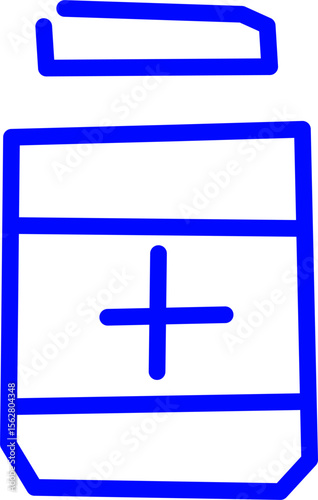 blue line icon Antiseptic inside circle. Blue line icon with medical and healthcare inside circle