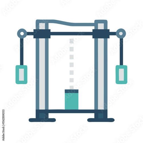  Dynamic Cable Crossover Machine Icon for Workouts. Design of Fitness and Gym Icons.