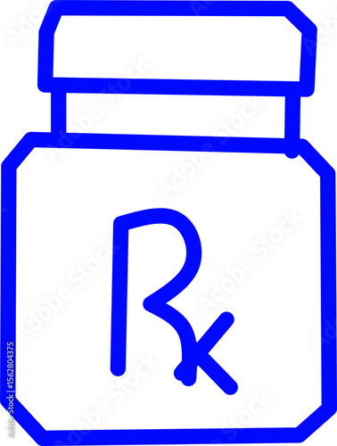 blue line icon heart medication inside circle. Blue line icon with medical and healthcare inside circle