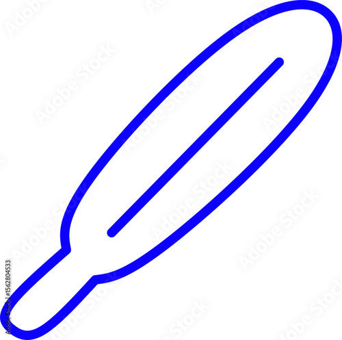 blue line icon thermometer inside circle. Blue line icon with medical and healthcare inside circle
