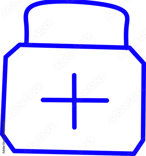 blue line icon syringe inside circle. Blue line icon with medical and healthcare inside circle