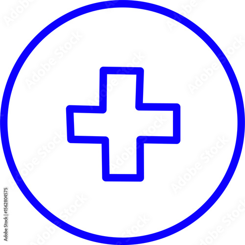 blue line icon grobs symbol inside circle. Blue line icon with medical and healthcare inside circle
