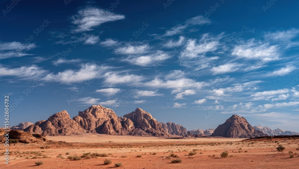 Naklejka premium Desert mountains under a vast sky