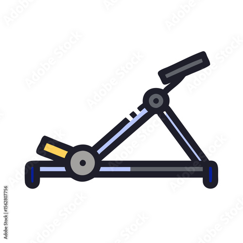  Fitness Adjustable Compact Rowing Machine Icon. Design of Fitness and Gym Icons.