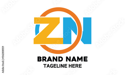 Modern ZN Letter Logo with Colorful Circular Design