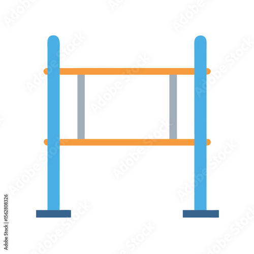  Durable Gymnastics Parallel Bars for Strength Training. Design of Fitness and Gym Icons.