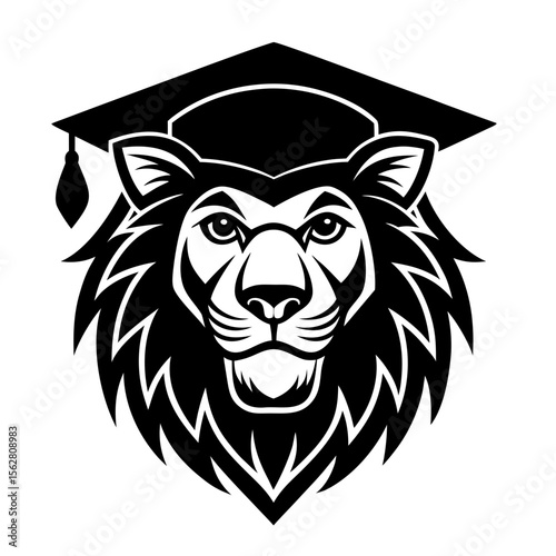 Lion head vector silhouette art illustraiton