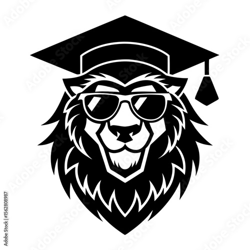 Lion head vector silhouette art illustraiton