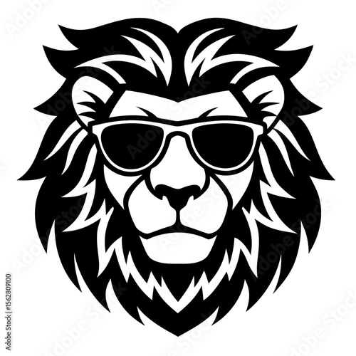 Lion head vector silhouette art illustraiton