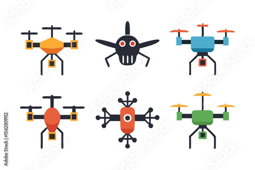 Drone icon set vector illustration on white background