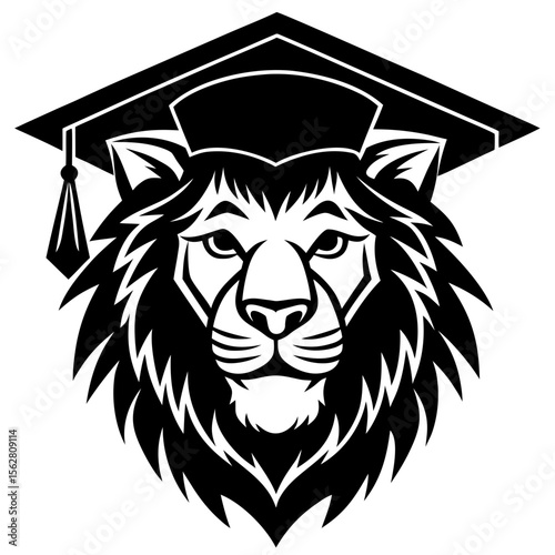 Lion head vector silhouette art illustraiton
