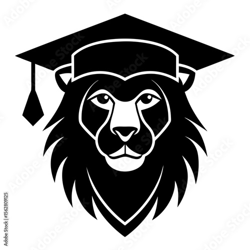 Lion head vector silhouette art illustraiton