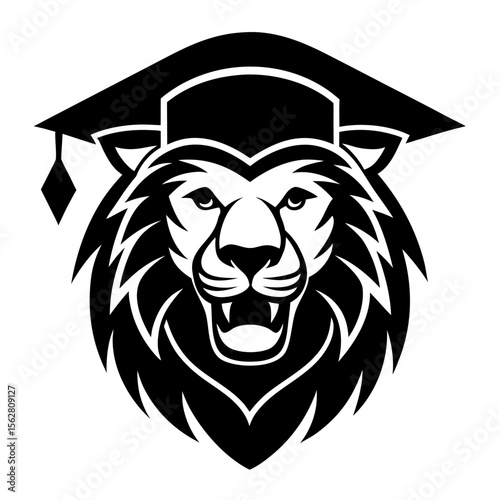 Lion head vector silhouette art illustraiton