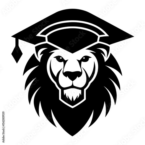 Lion head vector silhouette art illustraiton