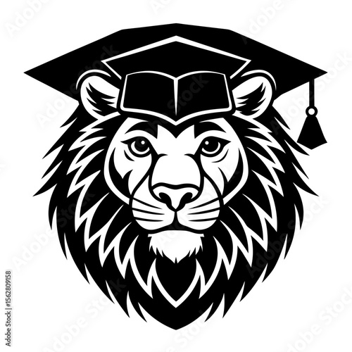 Lion head vector silhouette art illustraiton