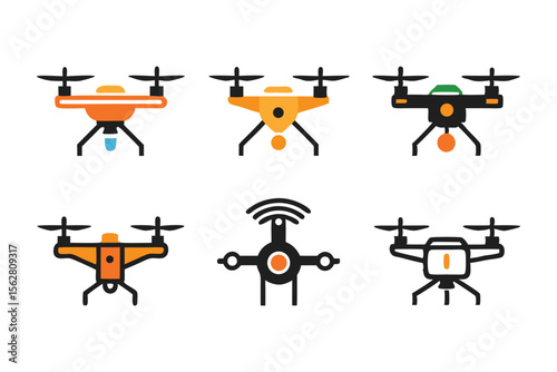 Drone icon set vector illustration on white background