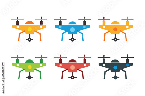 Drone icon set vector illustration on white background