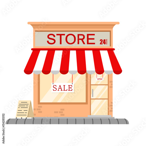 Store building icon. Illustration isolated on white background