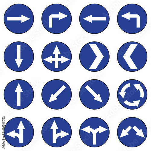 Mandatory direction road signs