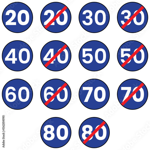 Minimum speed limit and end of minimum speed limit signs