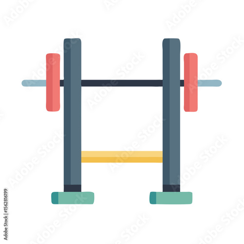  Adjustable Power Rack for Optimal Training Performance. Design of Fitness and Gym Icons.