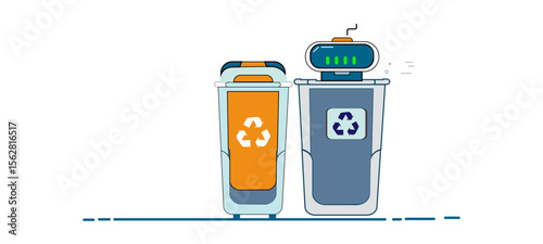 Smart Waste Management Icons – Sensor-Enabled Trash Bins, AI Sorting & Eco Routing in Minimalist Line Style
 usb flash drive
