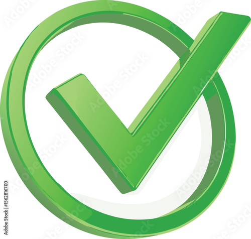 Generate A Vibrant Image Of A Green Checkmark Encl