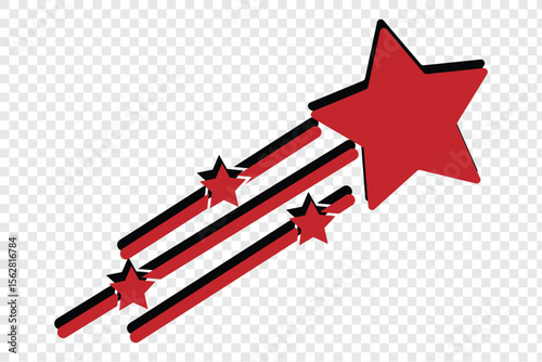 shooting star vector icon, shooting star vector illustration. Shooting star icon Isolated on transparent background vector set.