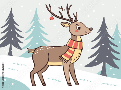 Reindeer Wearing A Scarf