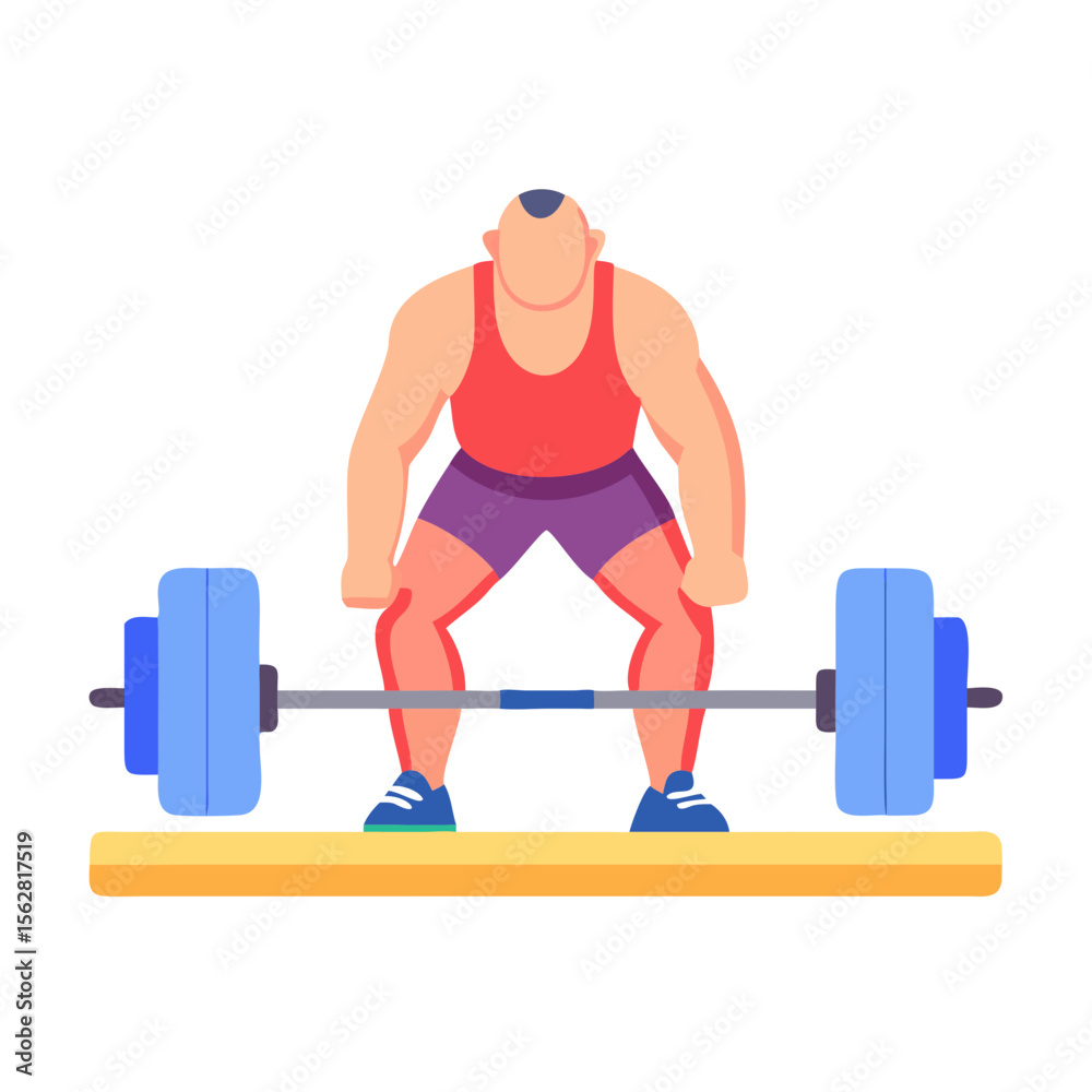 Fototapeta premium Dynamic Weightlifting Deadlift Blocks Icon. Design of Fitness and Gym Icons.