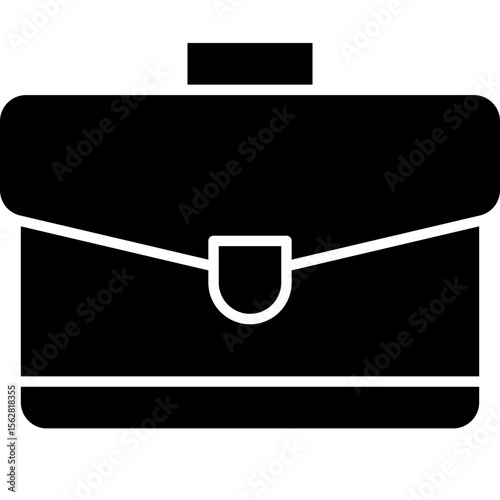 Briefcase Portfolio Suitcase Business Bag Icon – Corporate Travel, Office Work, Professional Career, Executive Accessory