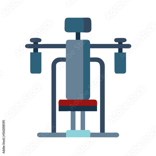  Efficient Shoulder Press Machine Icon. Design of Fitness and Gym Icons.
