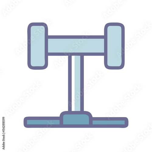  Durable Shoulder Press Bar Icon. Design of Fitness and Gym Icons.