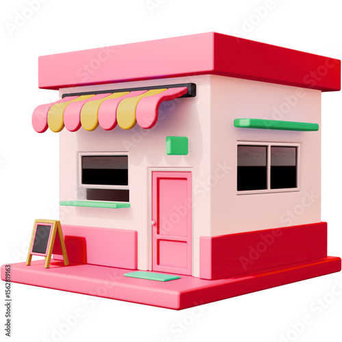 3D Business Store Icon – Retail Shop, Ecommerce, Shopping, Online Store, Commercial Space, Virtual Market