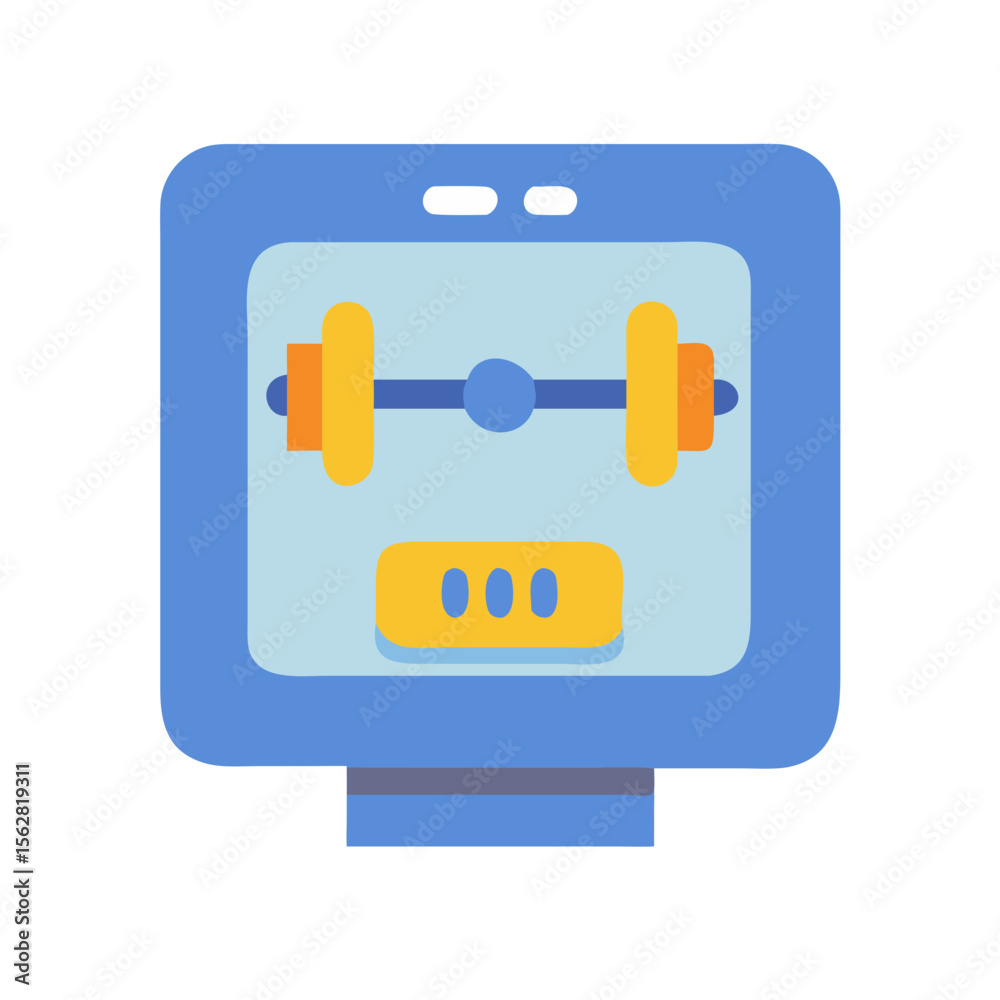 Fototapeta premium Durable Gym Training Timer for Effective Workouts. Design of Fitness and Gym Icons.