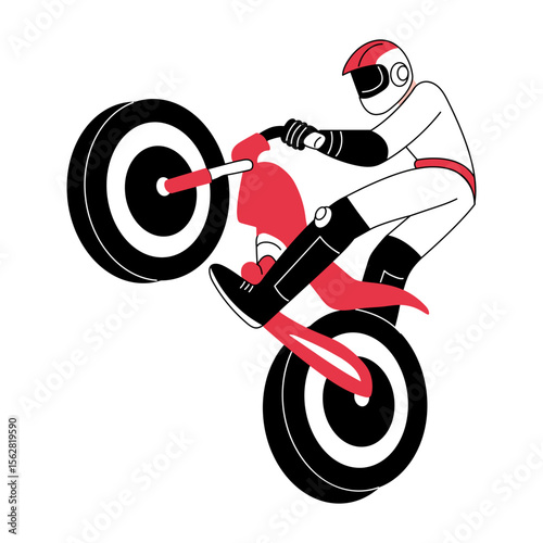 A hand drawn illustration showing a person doing dangerous stunt 
