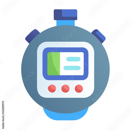  Effective Digital Workout Stopwatch for Timing Workouts. Design of Fitness and Gym Icons.