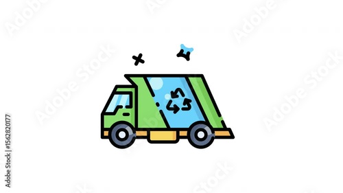 Recycling Truck Animation Icon