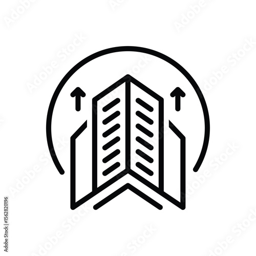 Black line icon for infrastructure growth