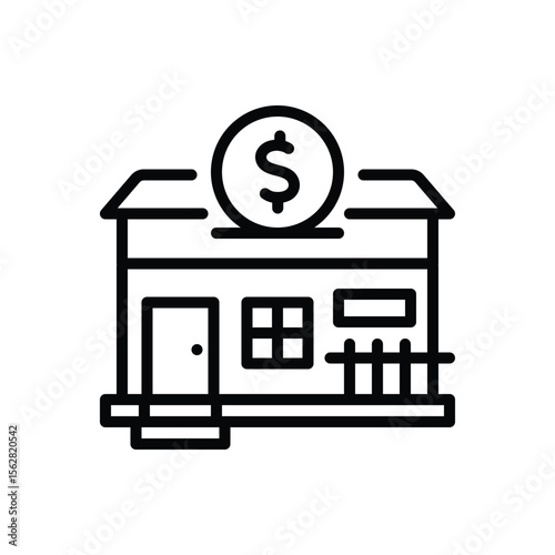 Black line icon for property investment