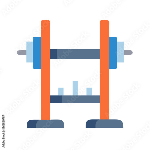  Dynamic Squat Rack Icon. Design of Fitness and Gym Icons.
