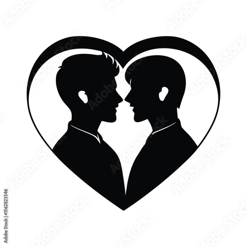 Love Between LGBT Couple In A Romantic Flat Style Illustration