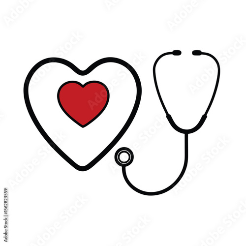 Red Heart Shape Exercise Ball Held By Doctor For Health Concept