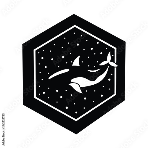Stars And Whale Layered Paper Cut Style In Shadow Box Effect